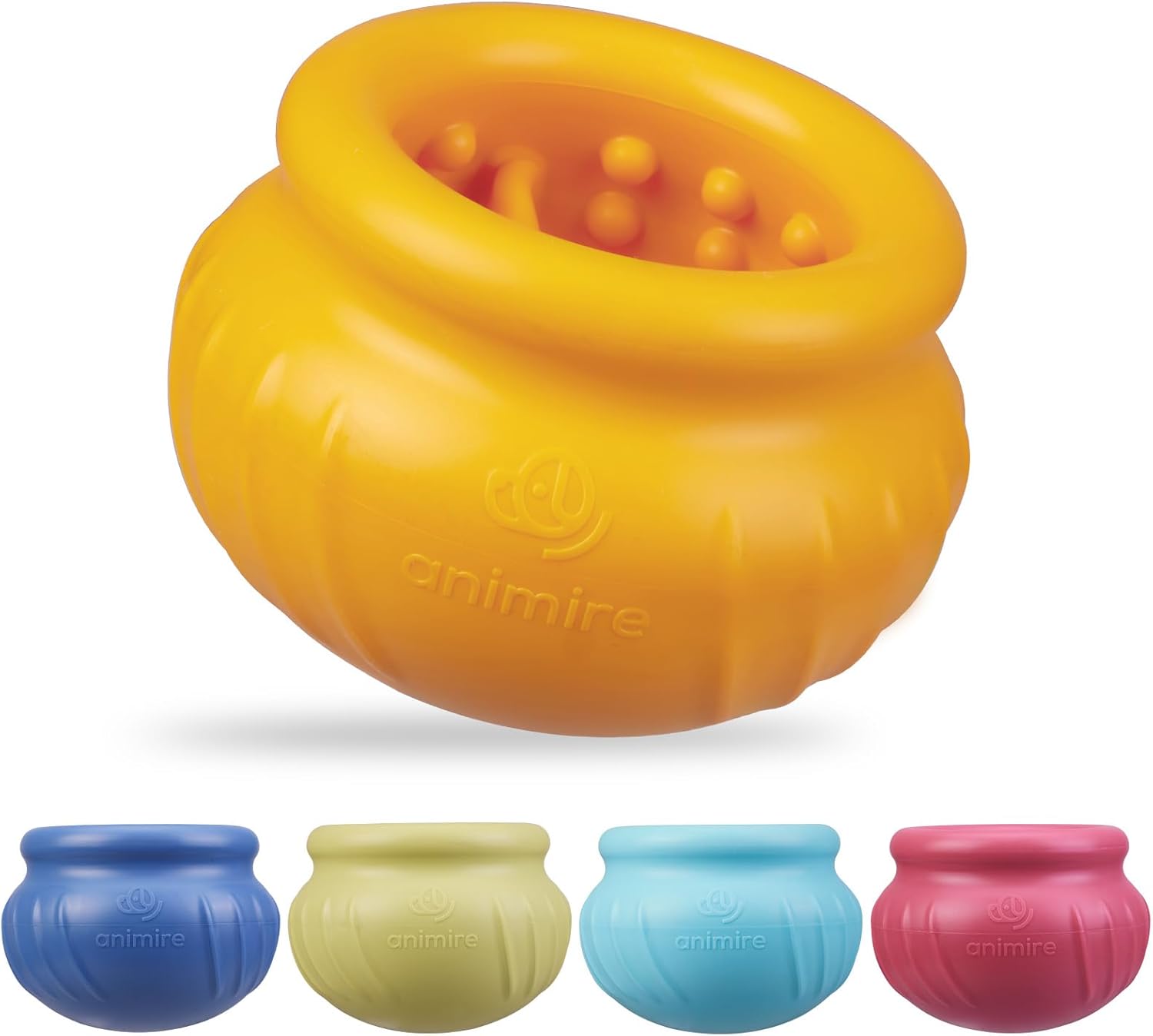 Wobbly Dog Enrichment Lick Toy, Stuffable Frozen Lick Bowl to Keep Dogs Busy, Long-Lasting Interactive Treat Dispensing Dog Toy, Silicone Fetch Catch Chew Toy(Orange,L)