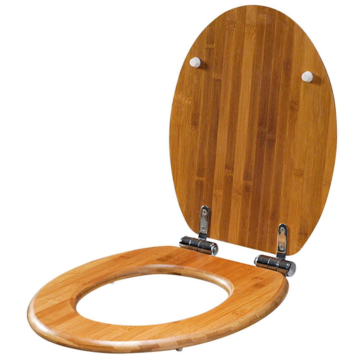 Ldhsjh Girls Bamboo Bamwood Lid, Quick Release Hinges, Adjustable, Lightweight, Durable, Portable, User-Friendly, Compact, Toilet, Seat, Round, Quiet, Soft, Close, Stainless