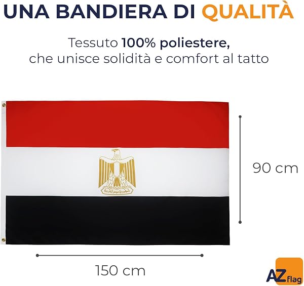 AZ FLAG Bandiera Egitto 150 x 90 cm - Bandiera Egiziana 90 x 150 cm - 1
