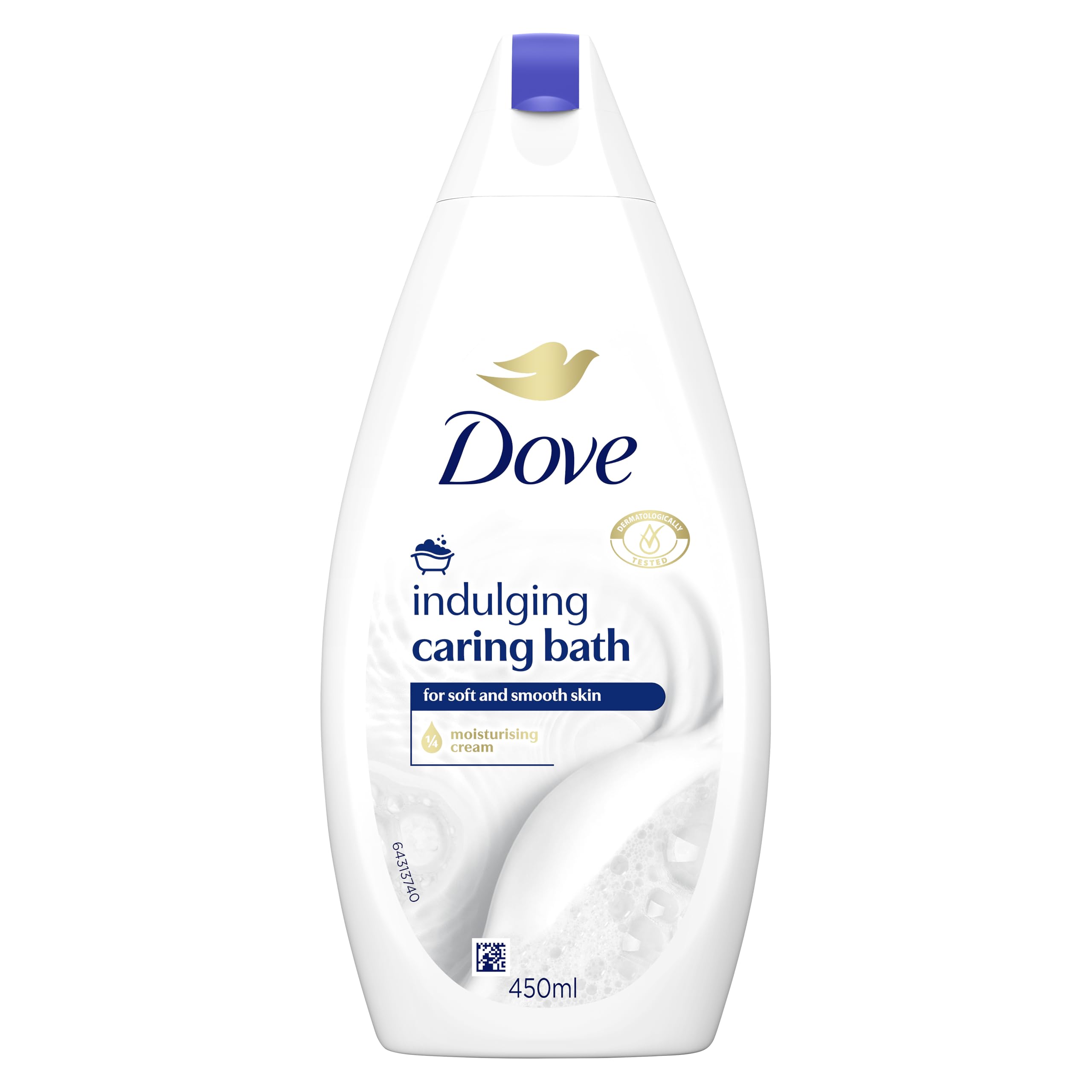 Dove Indulging Caring Bath Bath Soak with ¼ moisturising cream for a relaxing bubble bath 450 ml