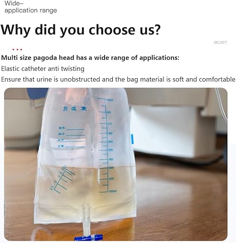 Miniatura 8 de Catéter de condón externo autosellante conjunto 10 piezas catéter de condón masculino 2 piezas bolsa de orina de 33.8 fl oz (0.984 in0.98 pulgadas)