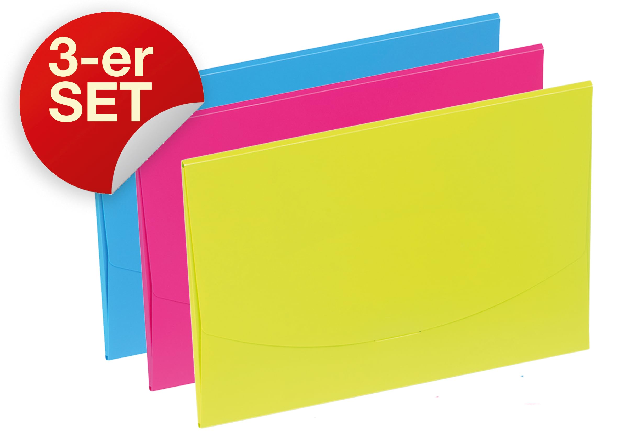 PAGNA 21010-00 Set of Document Wallets Polypropylene Assorted Pack of 3, Assorted colours - Image 2