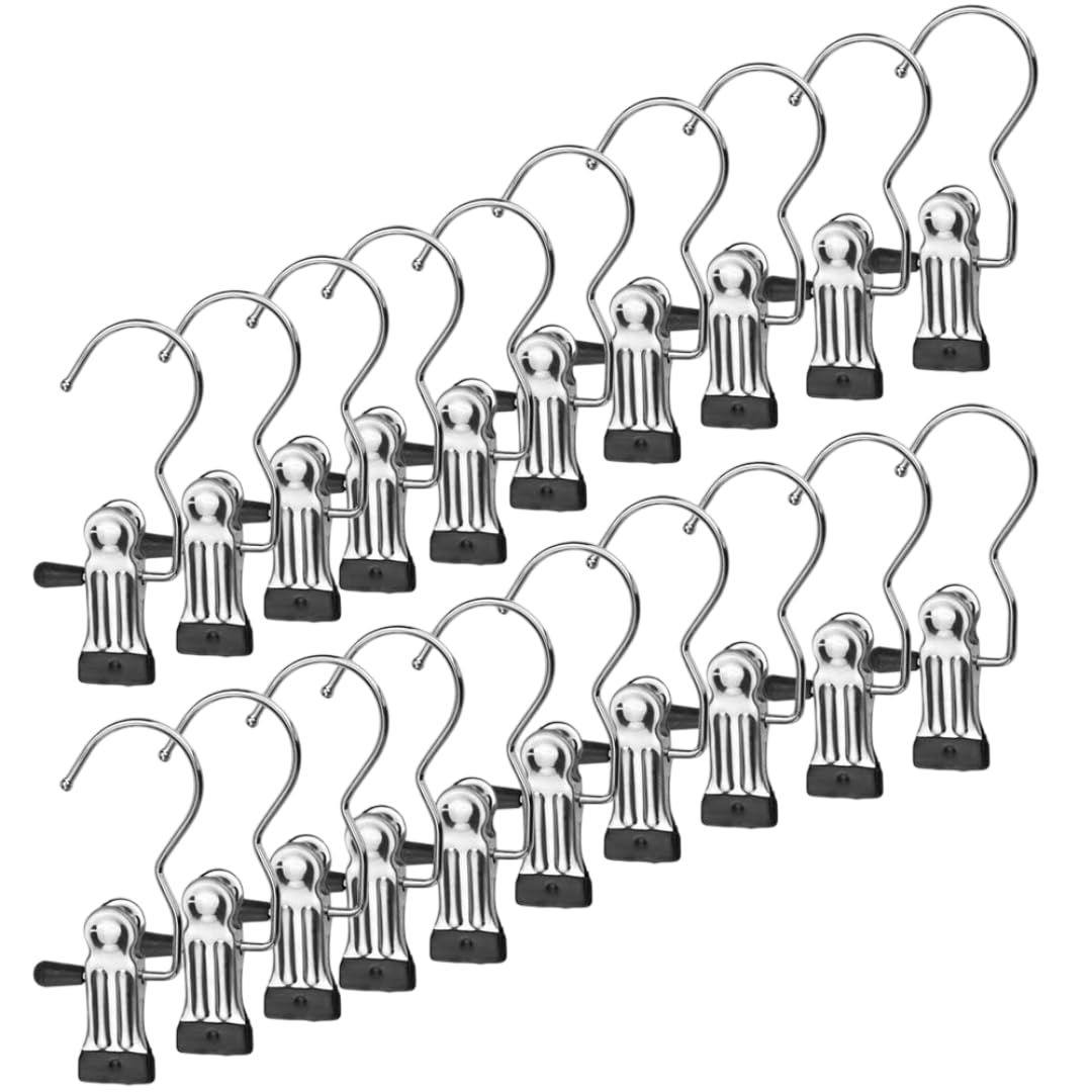 VRCT Clip Hooks Boot Hanger Metal Non-Slip Clothes Hanger 360° Rotating Clips Trouser Laundry Hanging Hooks Pegs for Scarves, Hats (6)-picture-20