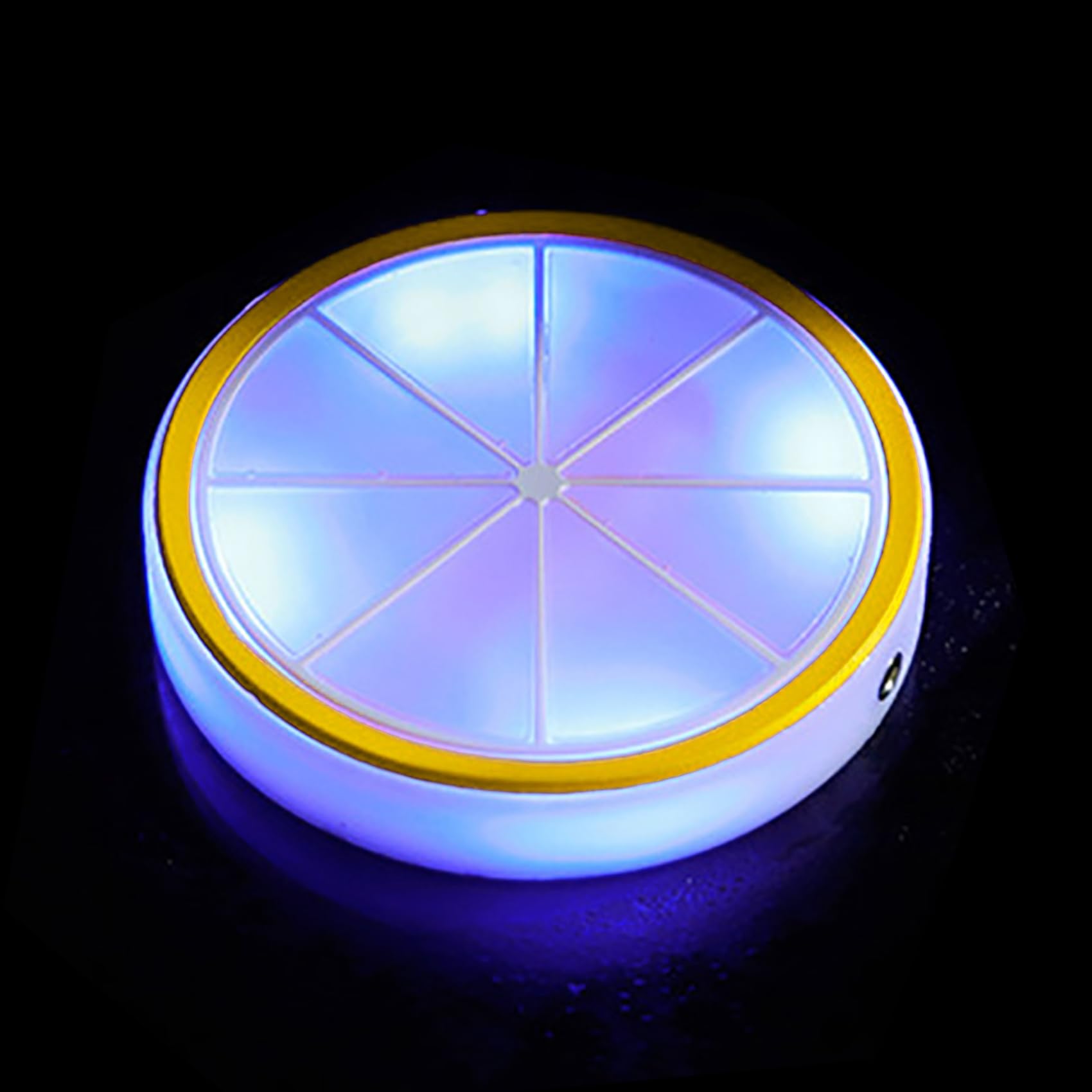 DINOWIN Illuminated Coasters Lemon Shape Rechargeable LED Coaster for Drinks Acrylic Colors Beer Coasters for Bar Cocktail Beer Beverage (Yellow)