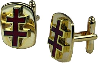 4031946 Scottish Rite Inspector General Honorary 33rd Degree Double Cross Cuff Links Cufflinks Red Crosses Thirty Third 33 Three