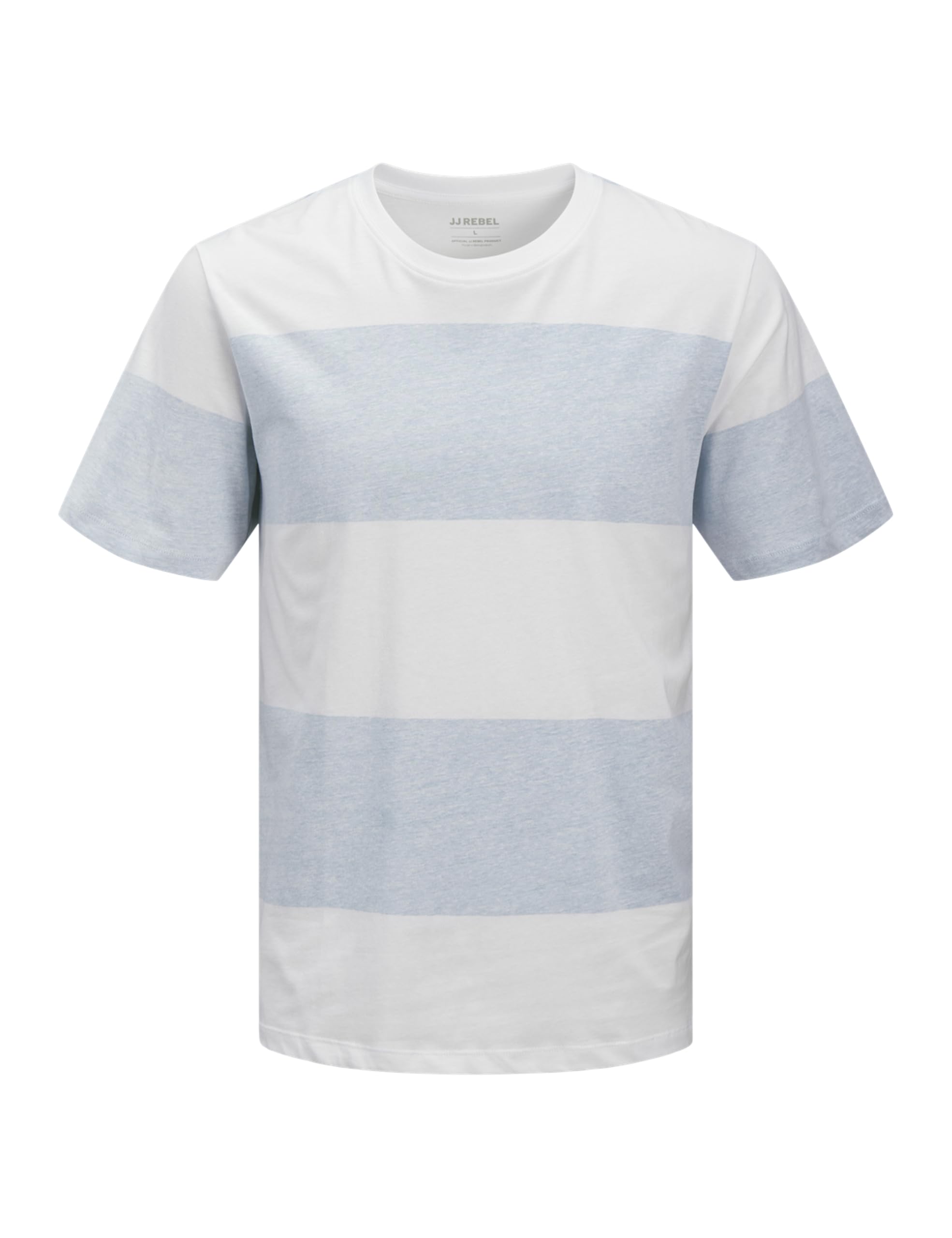 JJ REBEL Jrebpike Stripe Tee SS Crew Neck, Chambray Blue, L