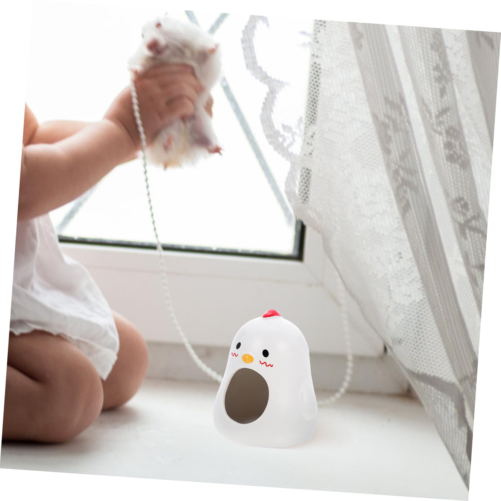 Toddmomy Ceramic Hamster House Small Pet Cage Ornament for Summer Comfort Aesthetic Hideout for Hamsters Hedgehogs Durable Natural Material Fun Animal Shape Design Present