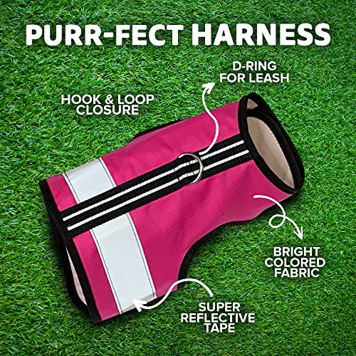 Kitty-Holster-Reflective-Cat-Harness-SmallMedium-Flamingo-Pink
