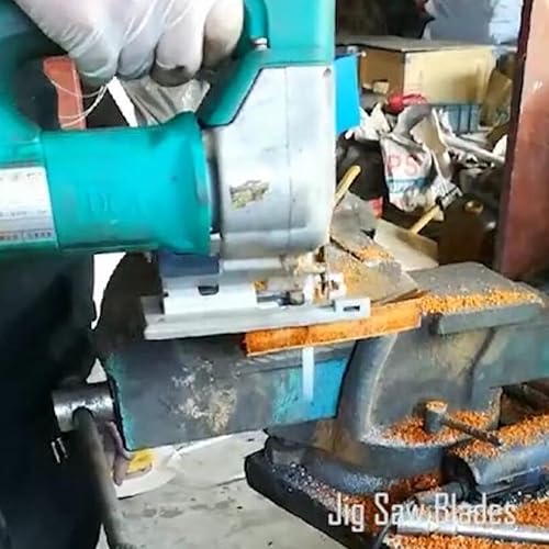 Miniatura 3 de Paquete de 50 hojas de sierra caladora T101BR con mango en T, juego de cuchillas de sierra de calar de 4 pulgadas de 10 TPI hechas para acero al