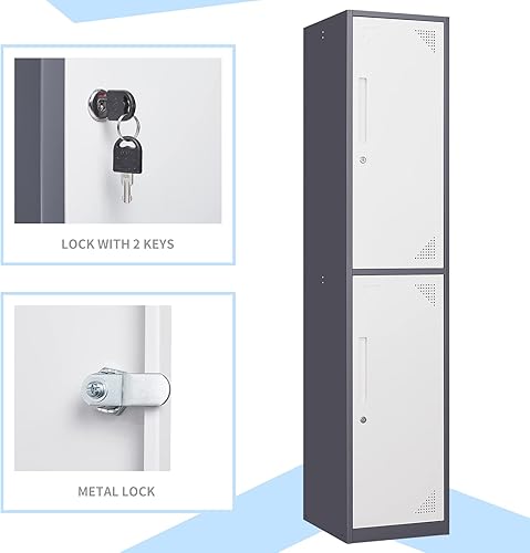 Miniatura 10 de MIIIKO Armario de 6 puertas, armario de almacenamiento con llaves, armario con cerradura para empleados, escuela, gimnasio y oficina en casa