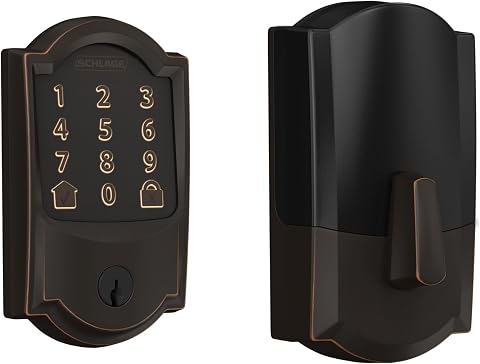 Schlage Encode Smart WiFi Deadbolt Lock with Greenwich Trim, Aged Bronze