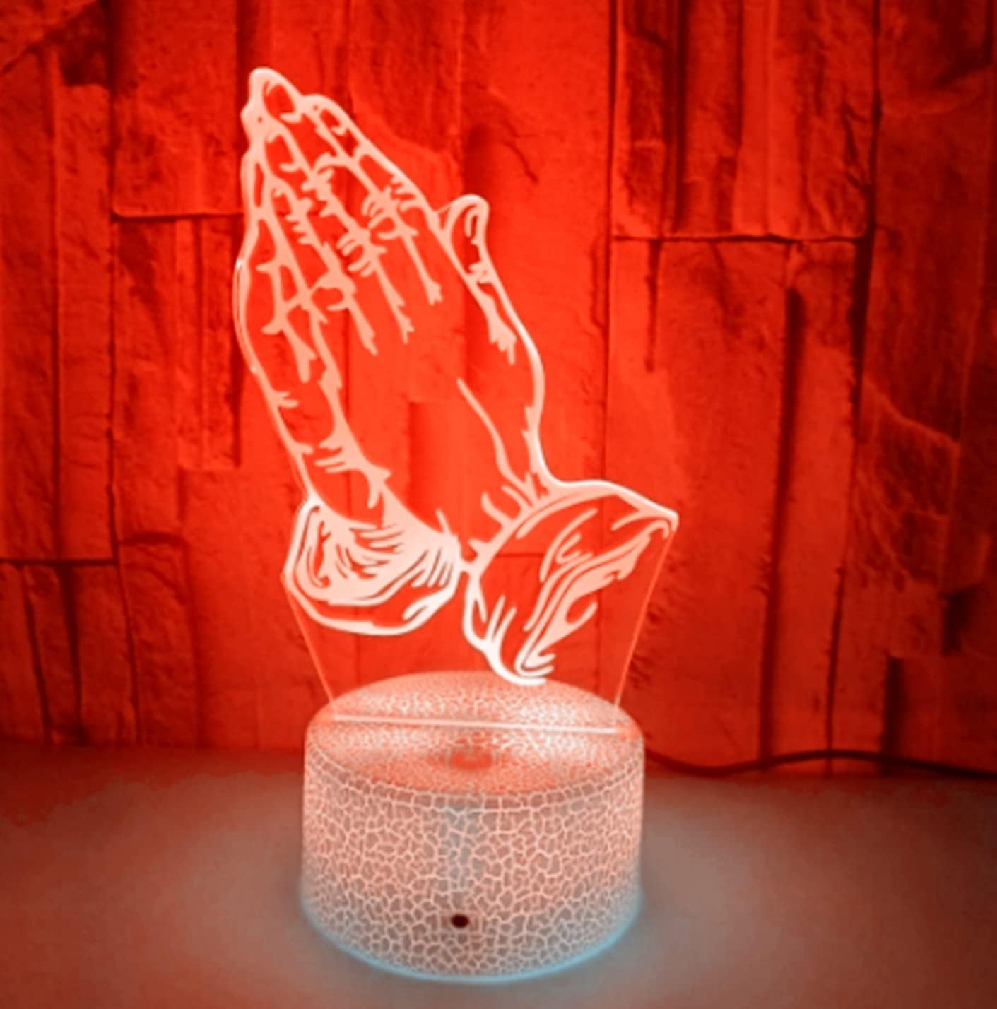 3D Pray Night Light Lamp Illusion 16 Color Changing Table Desk Decoration Lamps Acrylic Flat ABS Base USB Cable Birthday Gift Toys