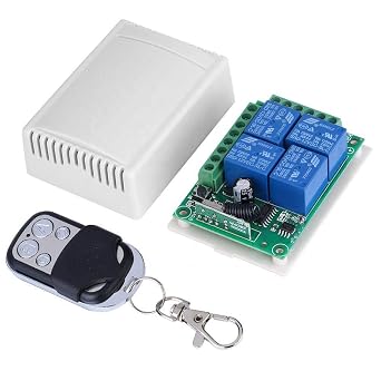 12V 433MHz 4 Kanall  Kablosuz Kumandal  RF Al c l  R le Mod l  Kutulu