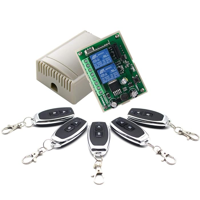 Buy KTNNKG AC DC 12V 24V 2CH RF Relay Wireless Remote Control Light Switch Garage Door Remote