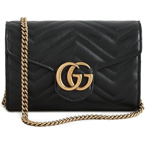 Women's Pre-Loved Gucci Marmont Chain Wallet, Matelasse, Black, One Size