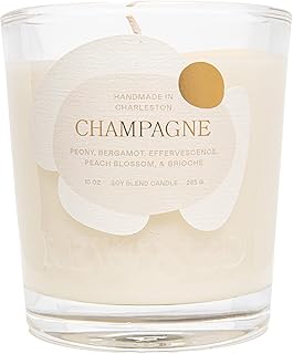 Rewined-Champagne Scented Candles (10oz)- Notes of Peony, Bergamot, Peach Blossom, and Brioche, Nontoxic Candles