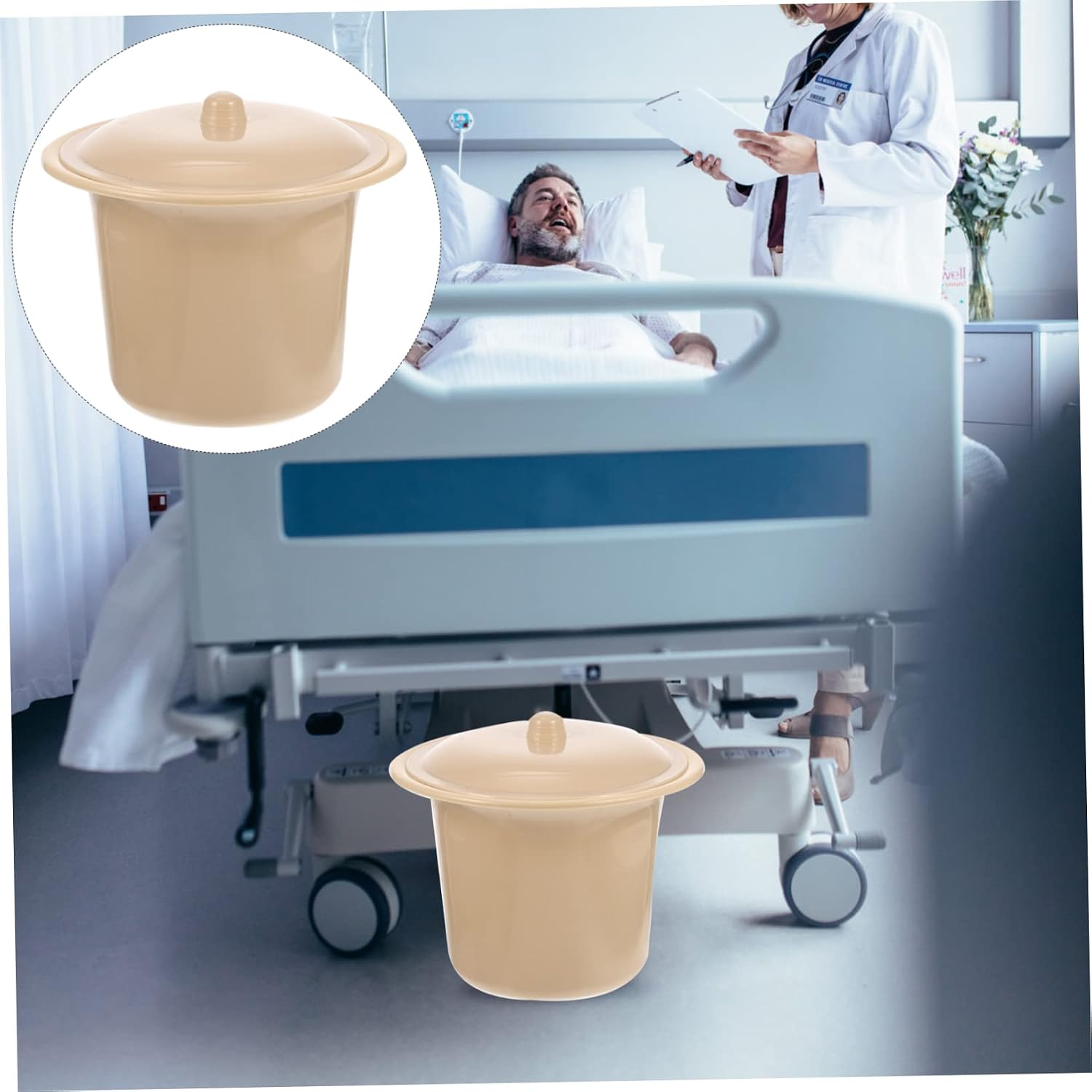 Household Urinal Pot with Lid Thick Chamber Pot for Boy Girl Disabled and Elderly Multi-Function Plastic Spittoon for Home Use Easy to