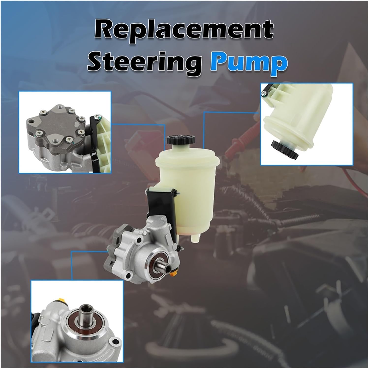 Power Steering Pump w/Reservoir 96-1008R 2003-2007 Compatible for Dodge Ram 3500 2008-2009 4500 5500 Engine Car Accessories Parts