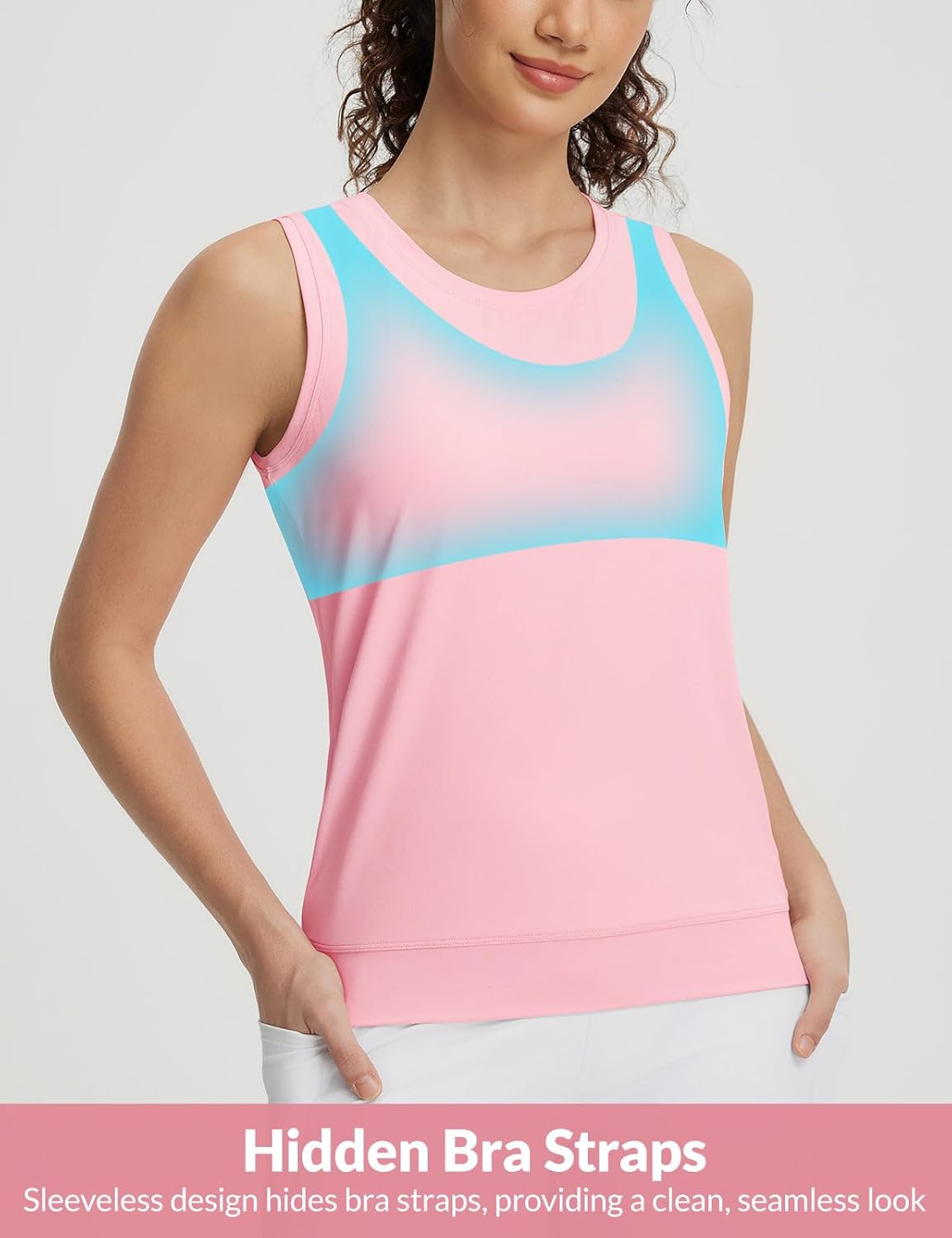 BALEAF Women's Sleeveless Workout Tank Tops Stretch Soft Top Yoga Athletic Running Breathable Lightweight Tennis Shirts Gym