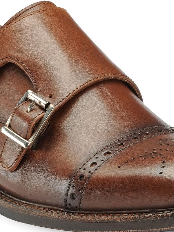 Image of TEAKWOOD LEATHERS Men Formal Monk Shoes Perfect for Semi Casual, Parties & Other Occasions Comfort, Durable Genuine Leather Monks Shoe for Men | SH MJ-57 P