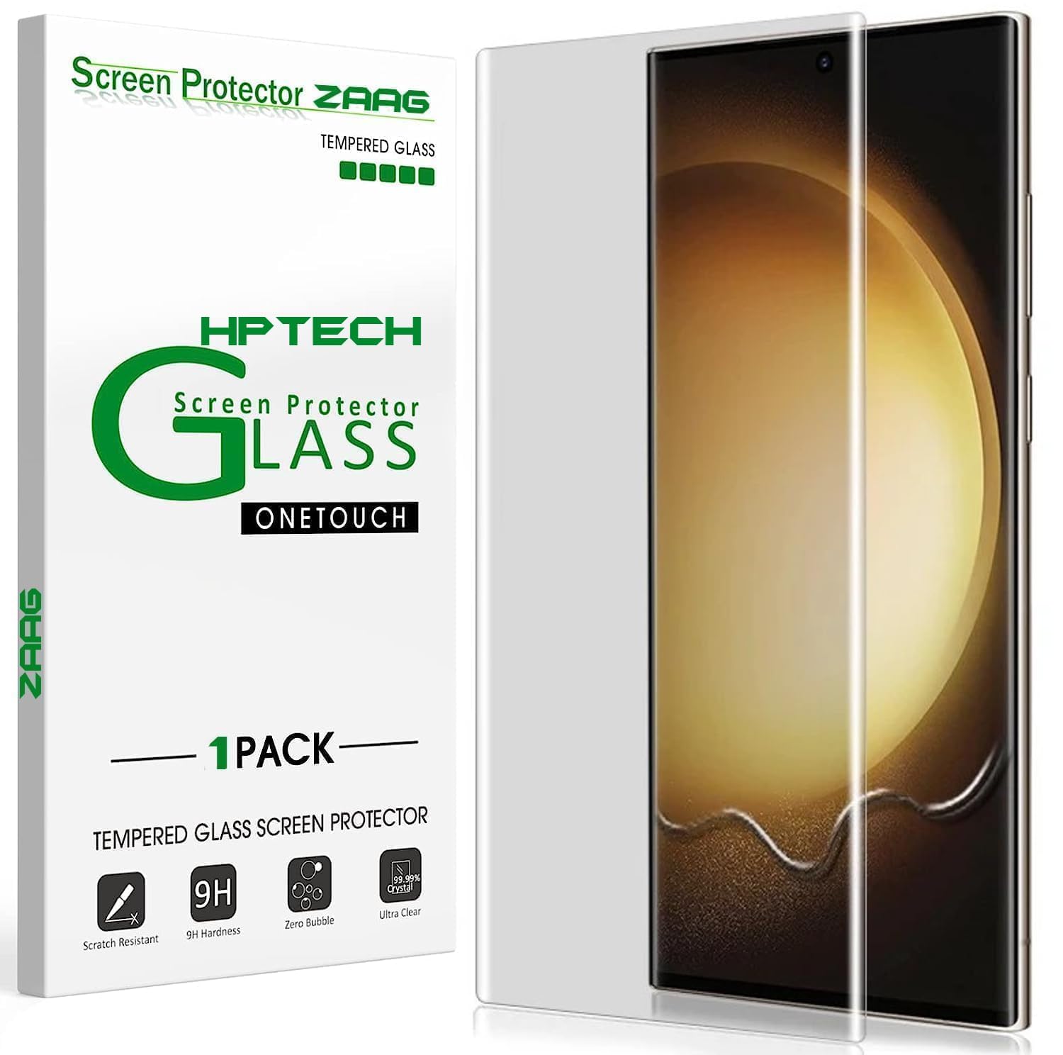 HPTech - Pack 1 Premium Tempered Glass Design for Samsung S23 Ultra 5G Advanced Border Less Full Edge to Edge UV Screen Protector For Galaxy S23 Ultra 5G and Easy Installation Kit (B0D4Z93QB9) Amazon Price History, Amazon Price Tracker