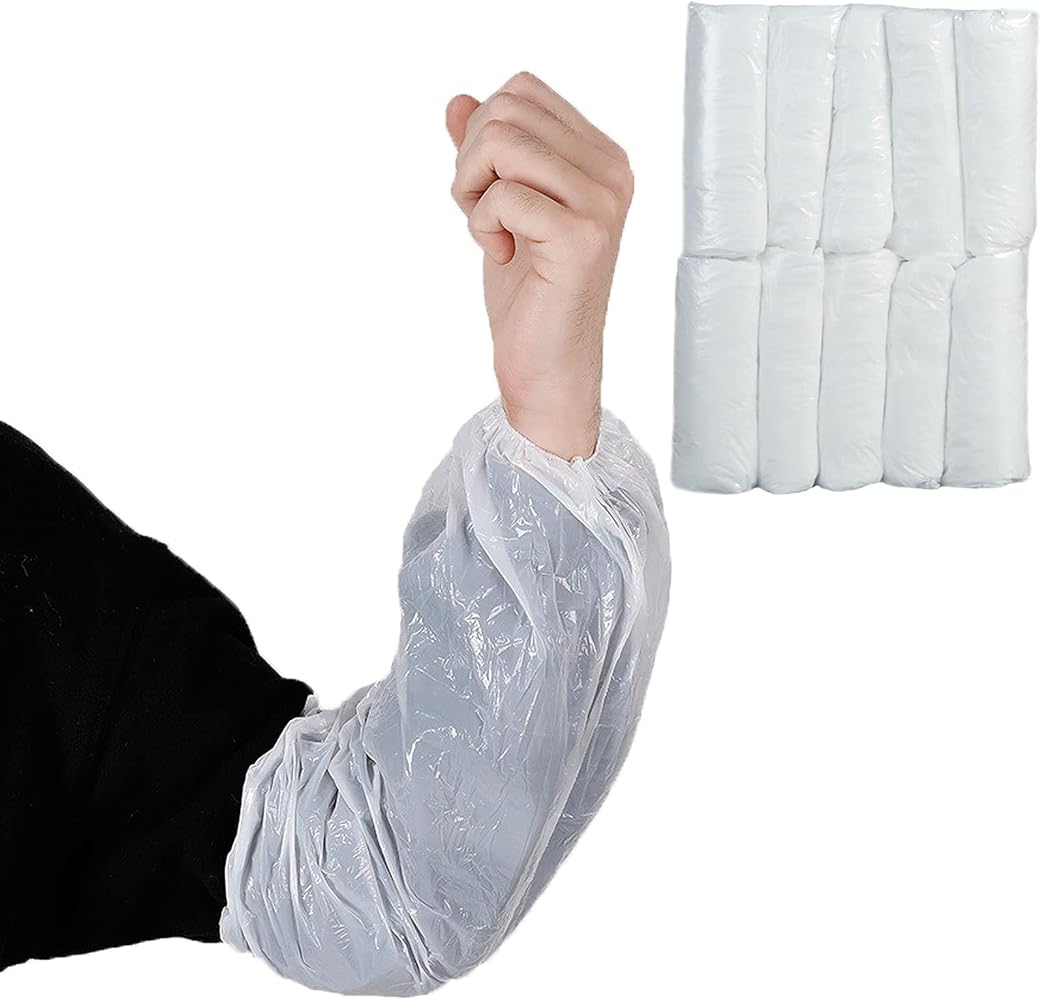 Amazon.co.jp: [mawaki] 使い捨てアームカバー 100枚 防水防塵 PE