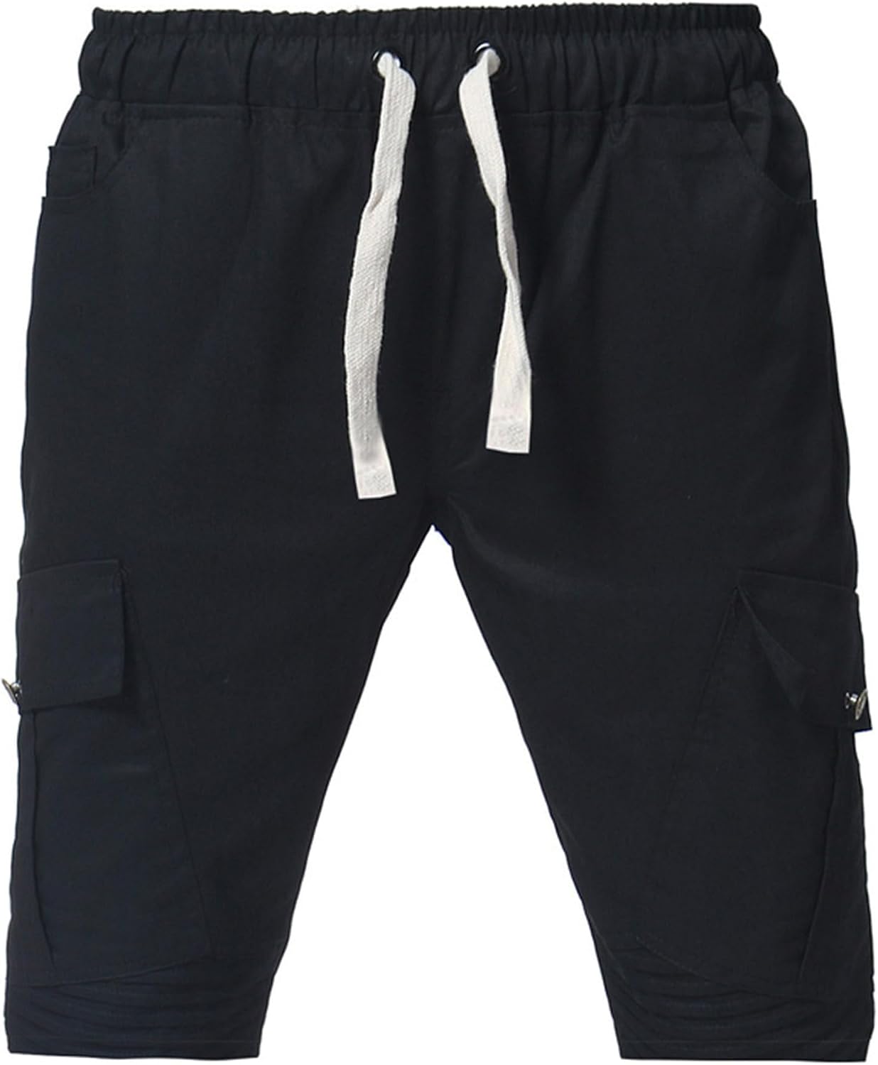 DGHM-JLMY Men's Bottom Wrinkle Loose Outdoor Shorts Cotton Drawstring Casual Twill Cargo Shorts Loose Fit Summer Work Shorts