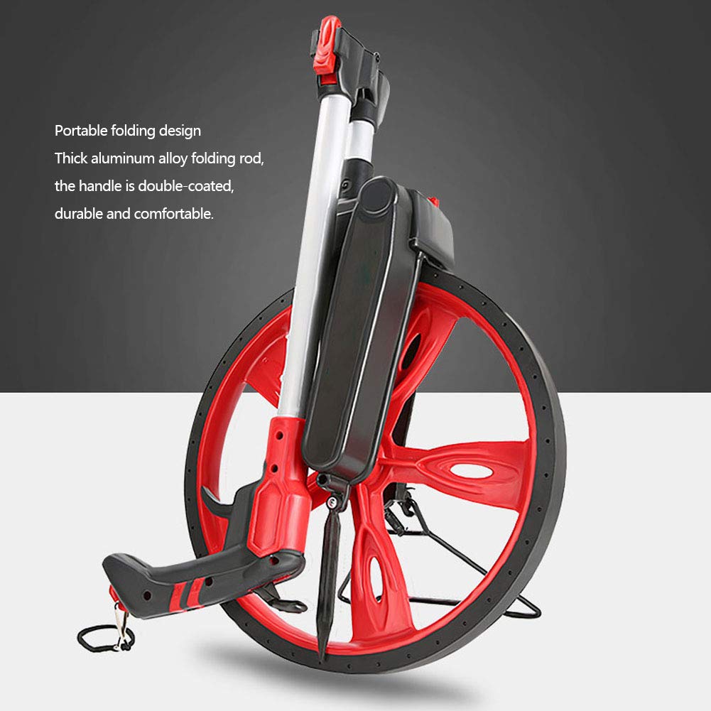 Rueda de medición de distancia, gran diámetro mecánico Rueda de medición de distancia plegable Rodillo de medición manual Alta precisión con manija plegable, bolsa de almacenamiento