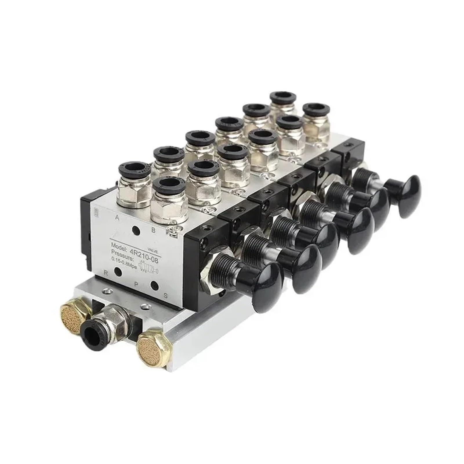 4R210-08 2F-10F Válvula Manual de 2 vías y 5 Posiciones Interruptor neumático de Empuje y tracción de válvula direccional Colector de válvulas Combinado(4 in 4 out)