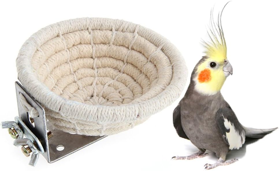Handmade Cotton Rope Bird Breeding Nest Bed for Budgie Parakeet Cockatiel Parakeet Conure Canary Finch Lovebird and Small Parrot Cage