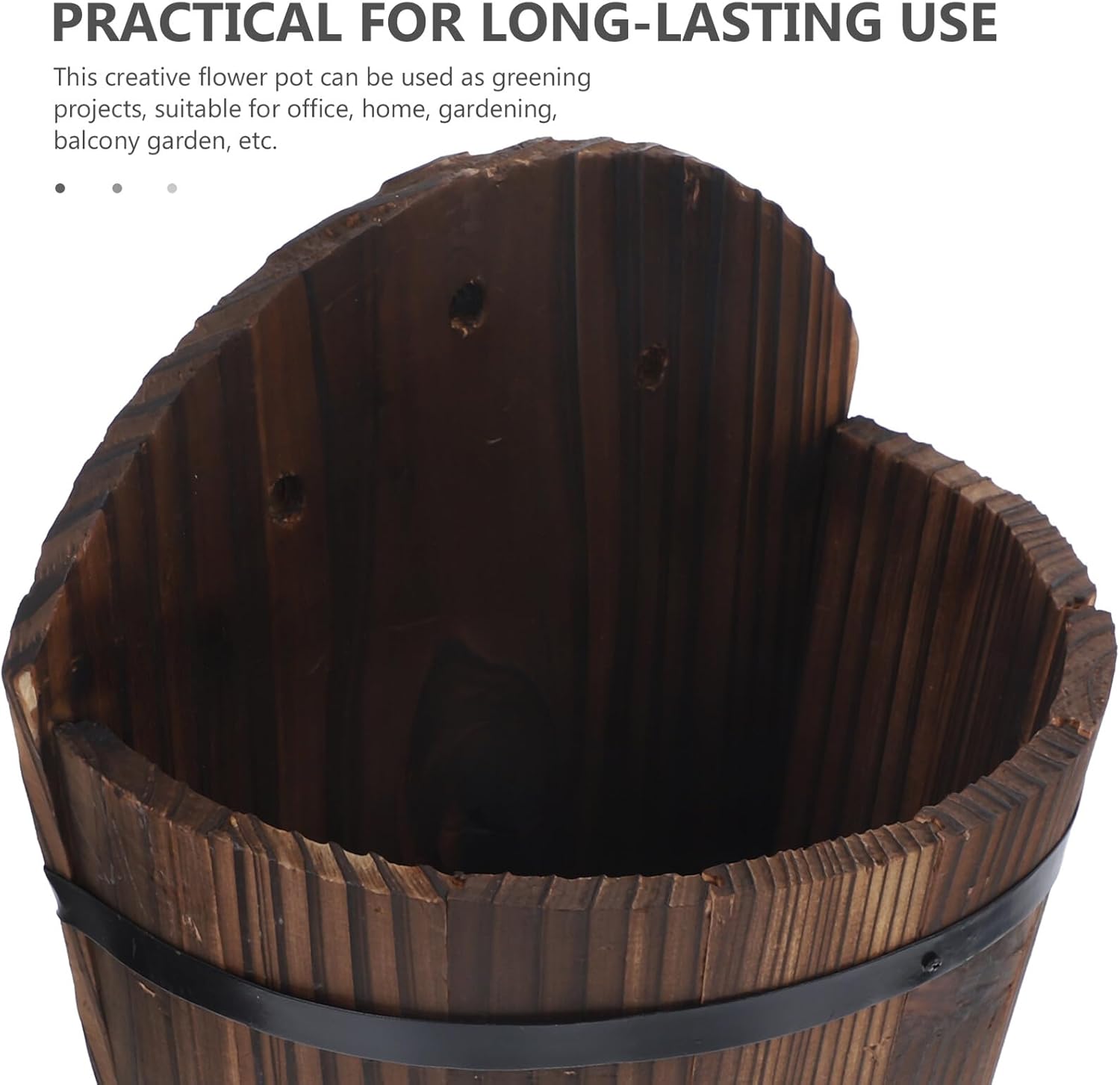 Milisten 2pcs Wooden Hanging Flower Pots Garden Fence Planters 12x6x20cm Succulent Plant Holders Outdoor Decorative Wooden Buckets for Patio and Lawn