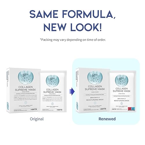 Miniatura 2 de Mascarillas hidratantes de colágeno para la cara, mascarilla coreana antienvejecimiento para piel seca y piel sensible, EVE vegano, no probado en