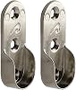 Badem10 Hanger Flange Oval Cabinet Pipe Fixing Clothing Clothes Hanger Flange Apparatus Chrome 45 mm (2 PIECES)