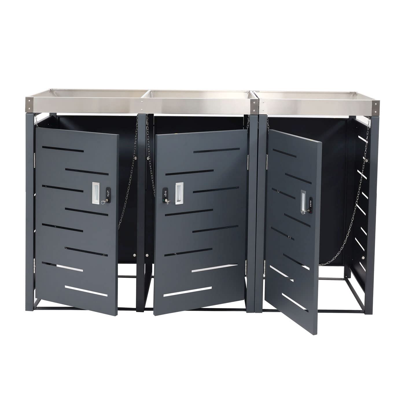 Habillage pour 3 poubelles HWC-H40b 63kg 110x175x62cm Extensible