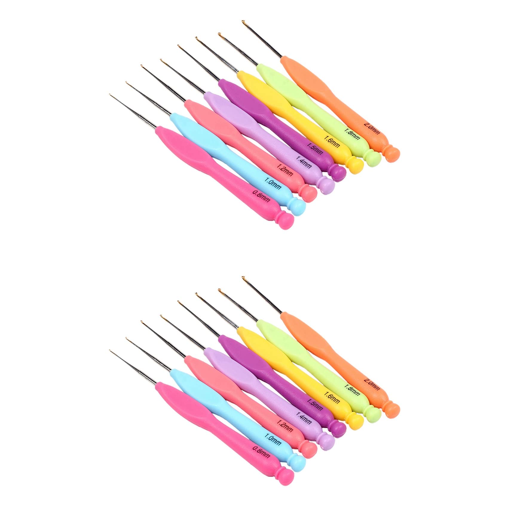 Hndhbfgrt 16Pcs Plastic Handle Sewing Kit Weave Crochet Hooks Kit Aluminum Knitting Needle Yarn Stitching Sewing Needles