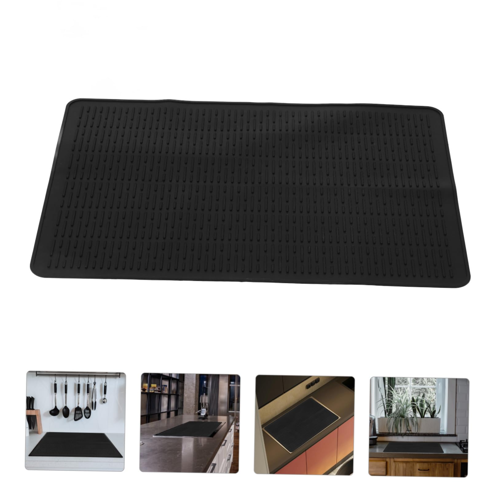 ULTECHNOVO Alfombrilla de Silicona Reutilizable para Cocina Inducción Xin como de Encimera y Escurridor de Utensilios Color Negro