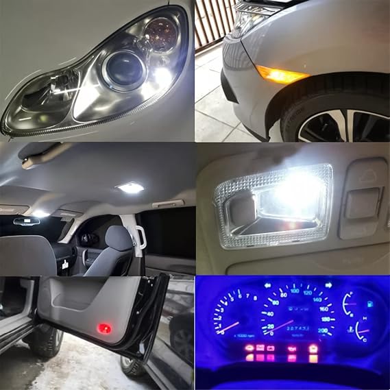zipelo 30-Pack 194 LED Light Bulbs 6000K White, 168 2825 W5W T10 Wedge COB LED Replacement Bulbs, Dome Map Door Courtesy License Plate Lights, 0.36W 12V Error Free Interior Bulbs for Cars (Blue)