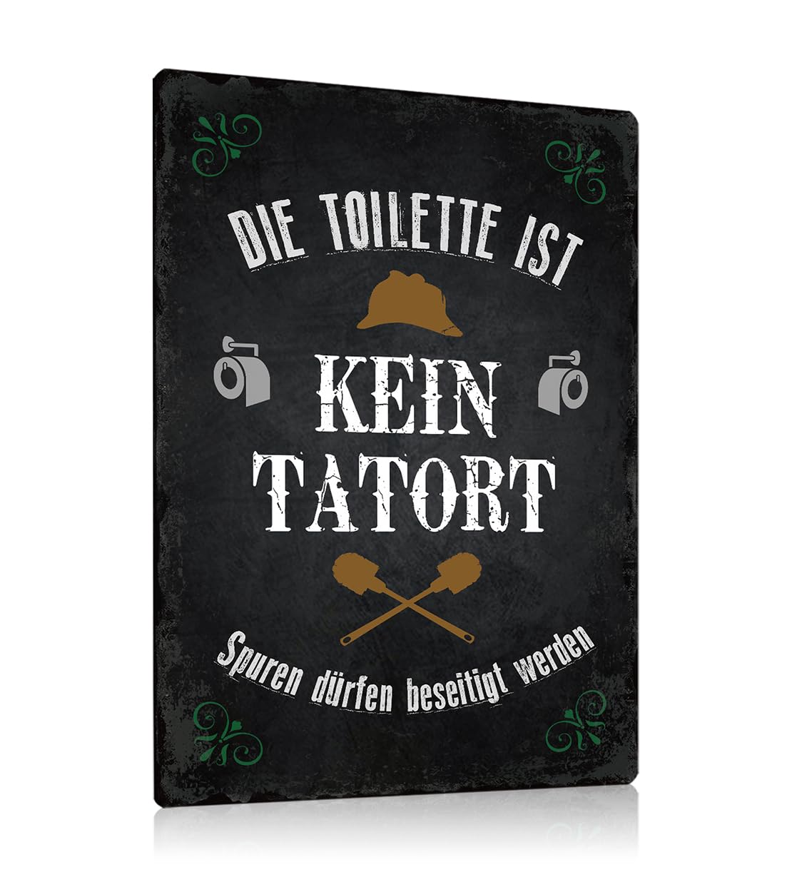 Set 2 Targhe Metallo Retrò Per WC 'PIPI KAKA LAND' E 'TOILETTE Ist Kein TATORT', 30x20 Cm