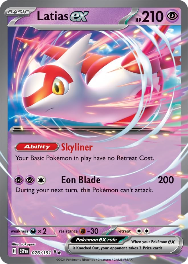 Pokemon - Latias ex 076/191 - Surging Sparks – Double Rare – Foil Single Card