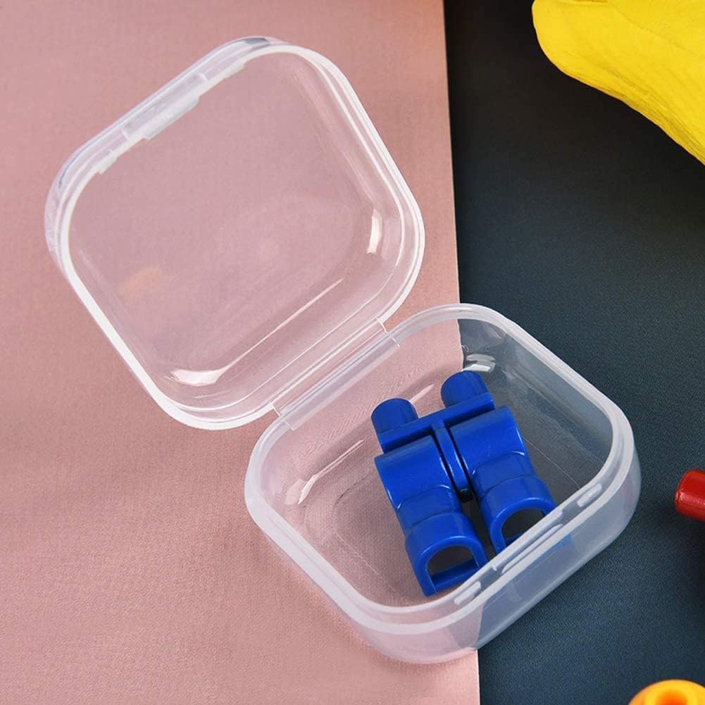 Plastic Beads Storage Containers - Mini Clear Square Box Empty Case with Lid for Earplugs, Pills, Jewelry, Hardware or Any Other Small Craft Gadgets (88 Pieces 1.37 x 1.37 x 0.7 Inches)
