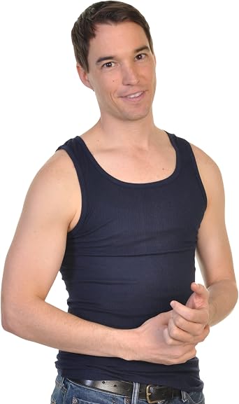 Swan Mens Ribbed Slim Fit Basic A-Shirt 6-Pack
