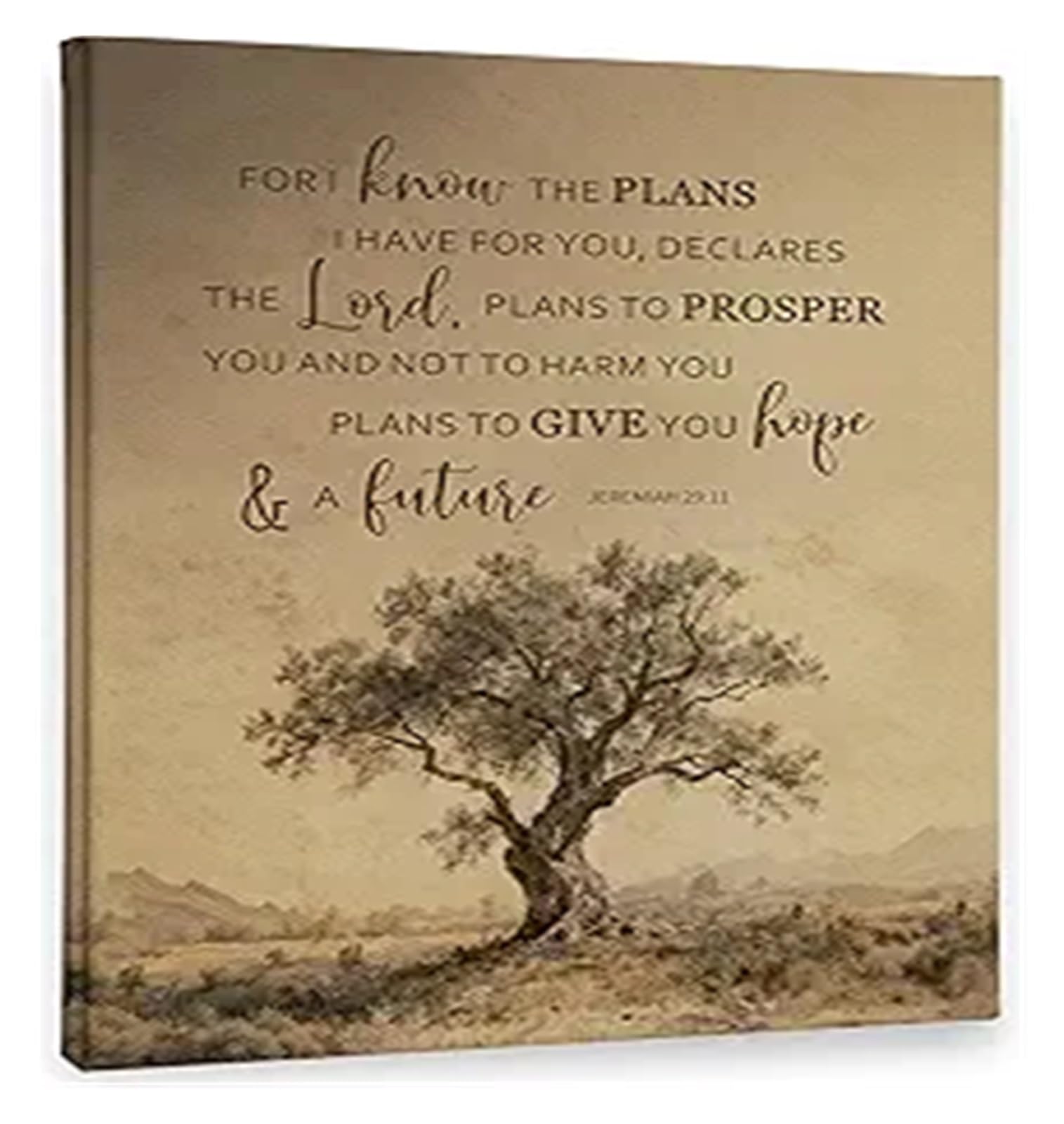 RNUMLIGH Prayer Room Decor Canvas Wall-Art Jeremiah Bible Verse Christian Scripture Tree Religious for Home Bedroom Church