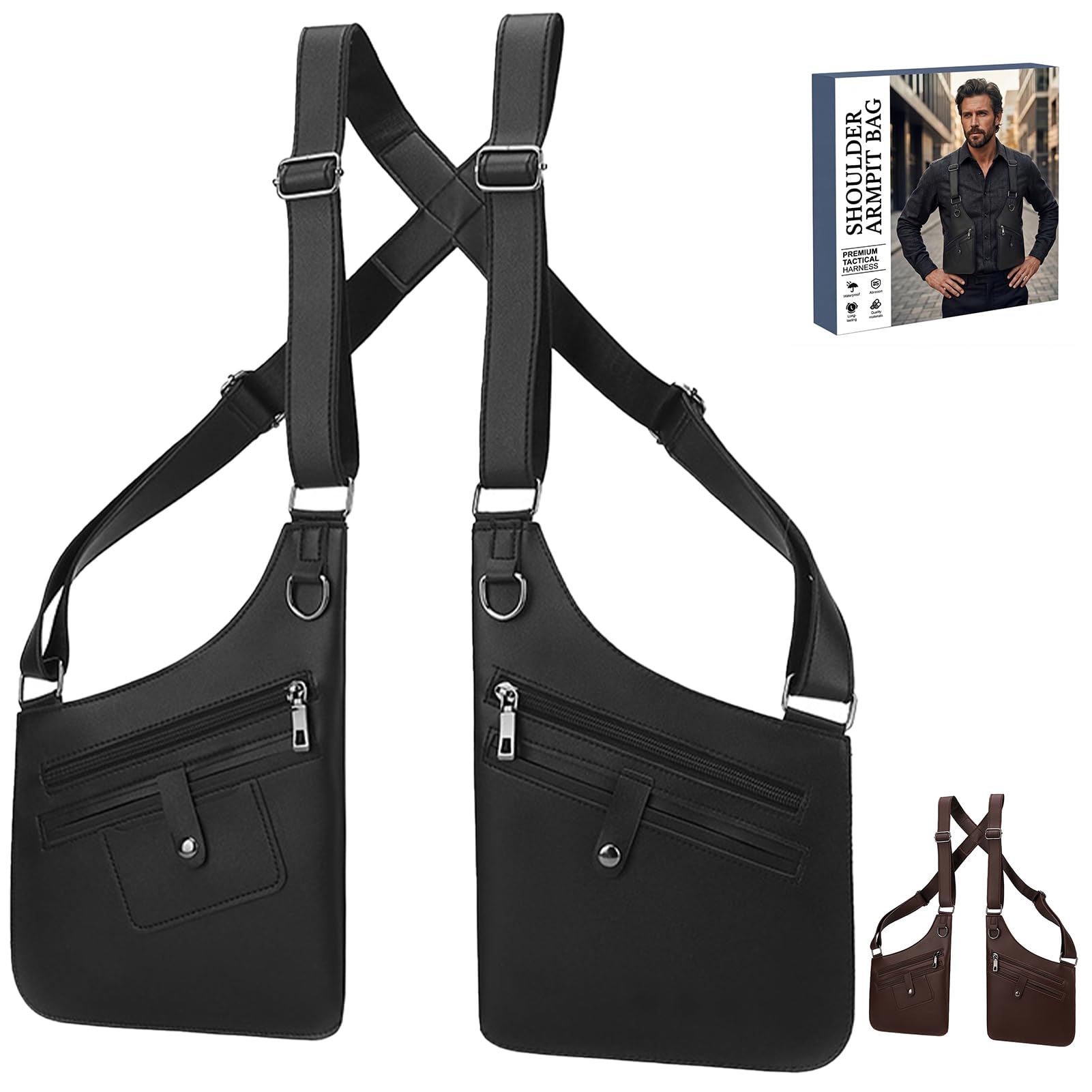 Sling Bag Hommes Femmes Holster Sac Hommes Anti Vol Sac Vélo Sac Bandoulière pour Voyages Randonnée et Outdoor