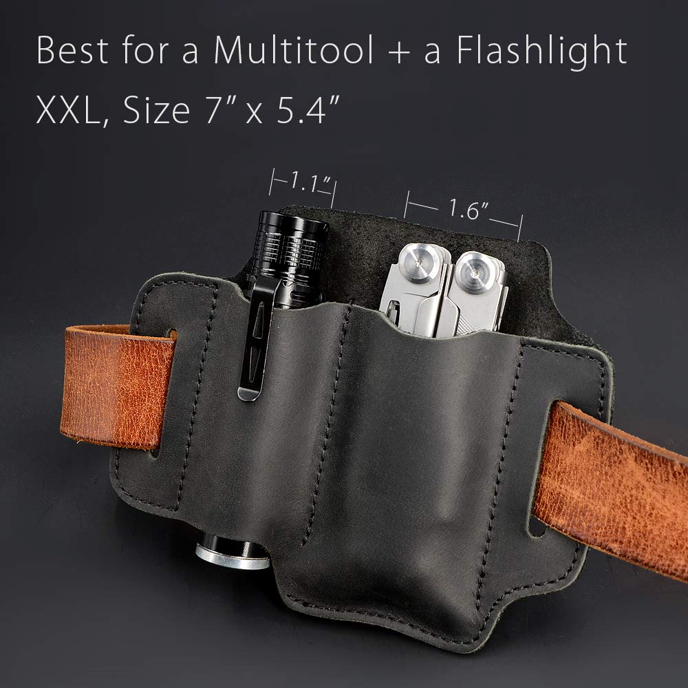 XXL EDC Leather Sheath for Leatherman Multitools Sheath, EDC Belt