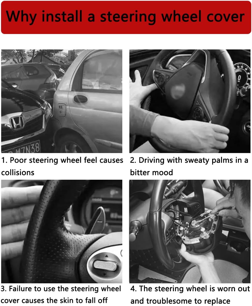 Bittwee Steering Wheel Cover, Car Silicone Steering Wheel Protector, Anti-Slip Soft Odorless Wheel Covers, Universal 14-15 Inch Steering Wheel, Automotive Interior Accessories (Black)