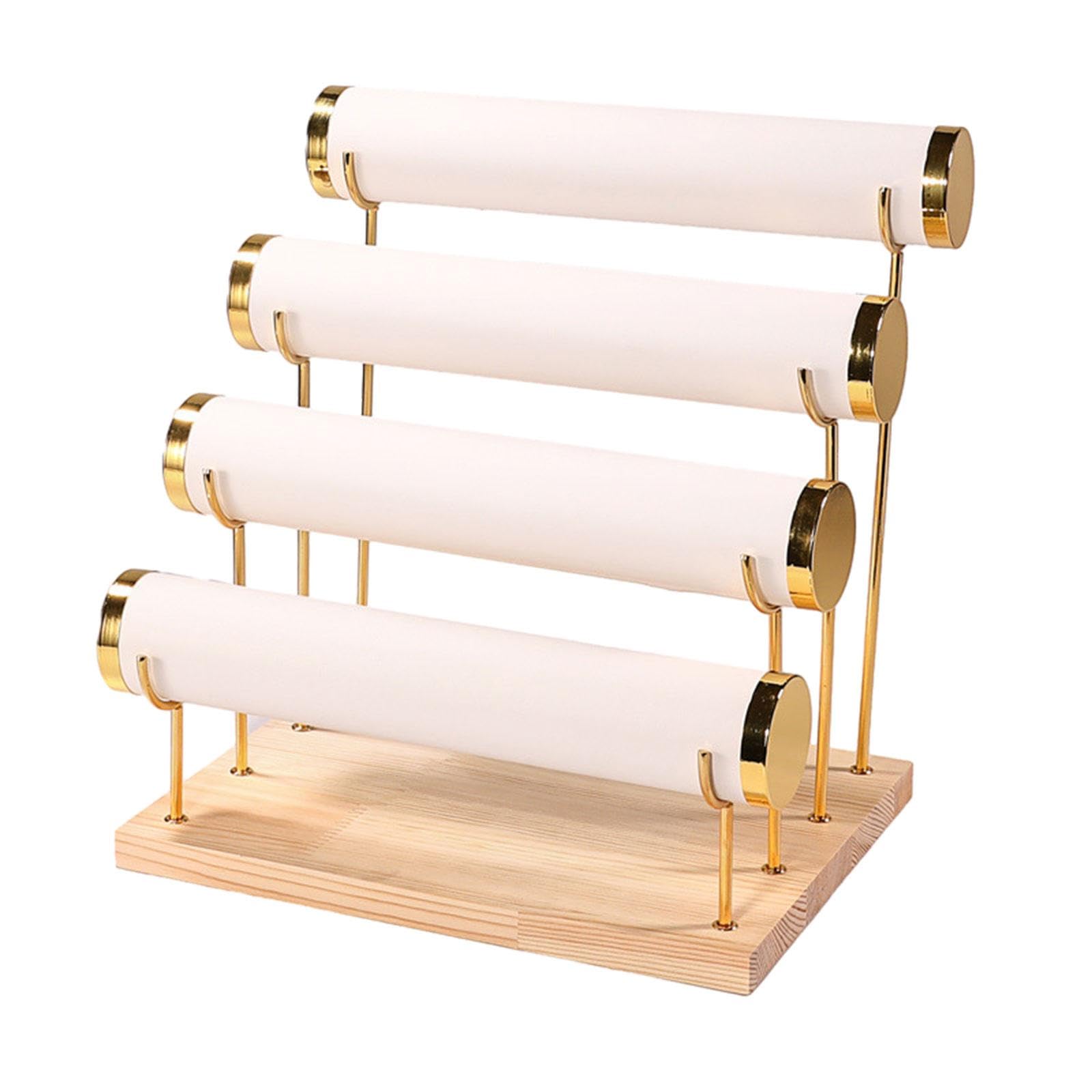 Porta Bracciali Stand Organizer Gioielli Portaorologi Espositore in Pelle con Design Barre Rimovibili Adatto per Esposizione Vetrina Negozio