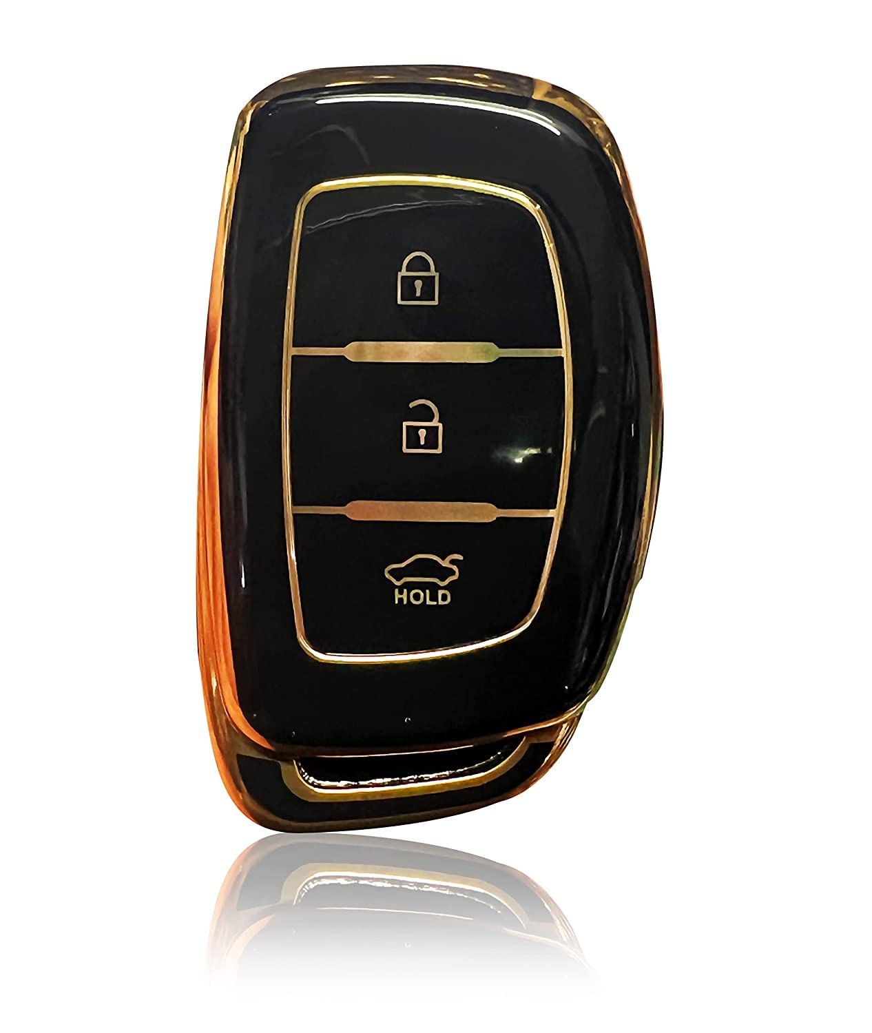 Motofier TPU Key Cover Compatible with Hyundai Grand i10 NIOS Asta | Venue | i20 | Aura | Creta | Elantra (3 Button Smart Key) .