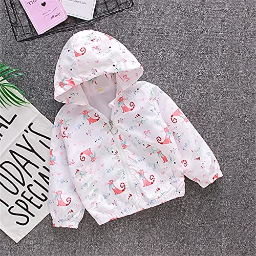 Toddler Baby Boys Jacket Long Sleeve Fall Coat Thin Jacket Casual Zip Hooded Jacket (White, 5-6 Years)2