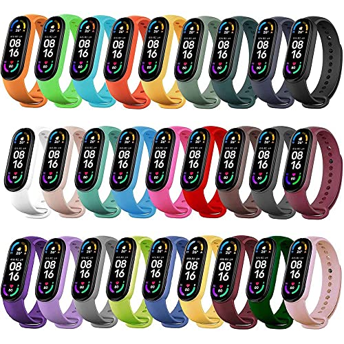 Yishark Correas de Repuesto para Xiaomi Mi Band 6 / Xiaomi Mi Band 5 / Amazfit Band 5 [27 Piezas] Silicona Pulseras para Xiaomi Mi Band 6 / Xiaomi Mi Band 5 / Amazfit Band 5 Reloj Brazalete