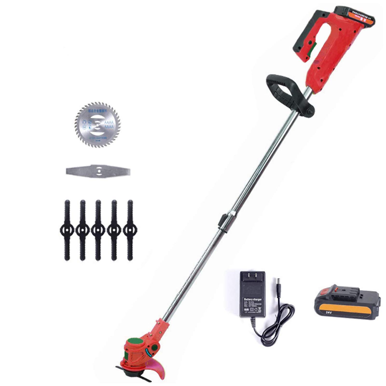 Coupe-bordures sans fil 26V avec batterie 4000mAh et lame de scie pour jardin